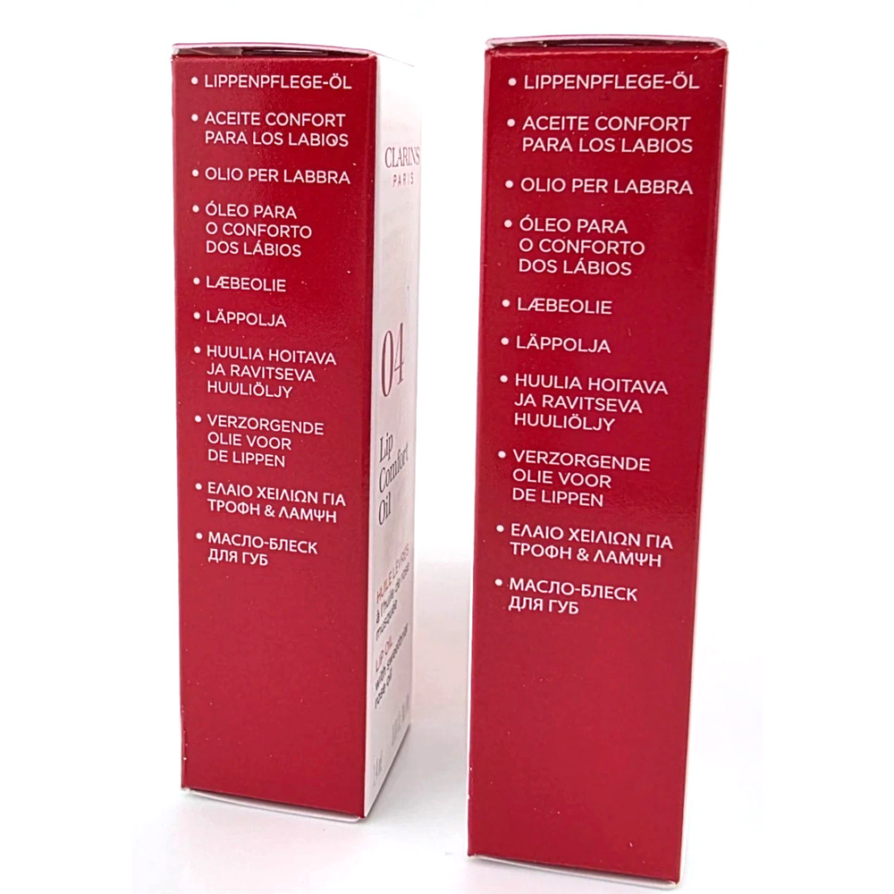 2x Clarins Lip Comfort Oil 04 PITAYA w Sweetbriar Rose Oil Travel 1.4 ml/0.04 oz - Picture 4 of 7